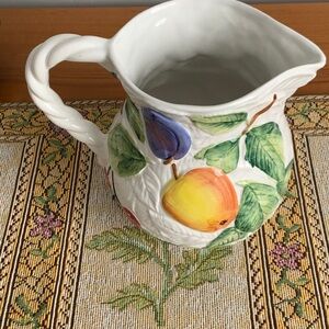 Fruit-Themed Ceramic Pitcher